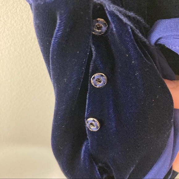 BCBGMaxAzria NWT Wms Medium Blue Velvet Cowl Back Cocktail Party Social Dress - Picture 10 of 16